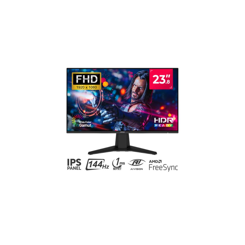 MONITOR PLANO MSI G242L E14 23.8' FHD IPS 1920 x 1080 HDMI DP 144 Hz 1Ms Color Negro