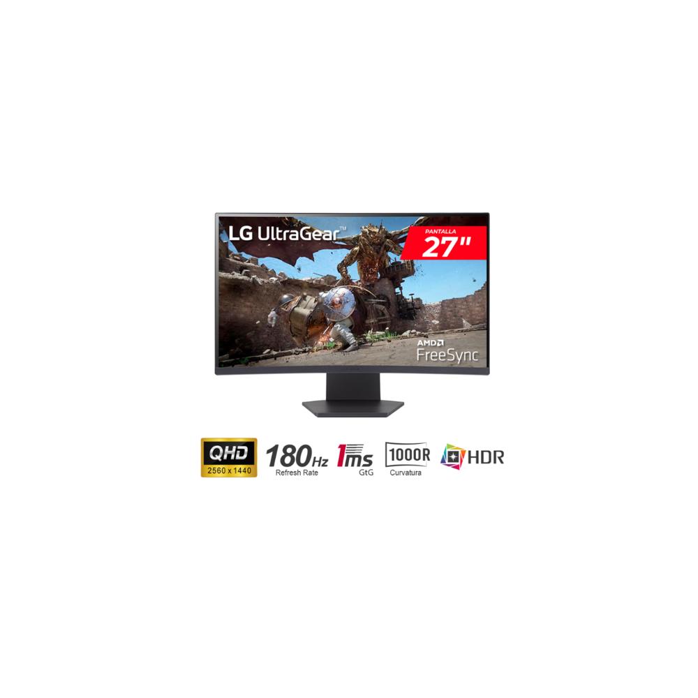 MONITOR LG VA 27 QHD 27GS60QC-B 2560 x 1440 HDR 1ms 180 Hz FreeSync