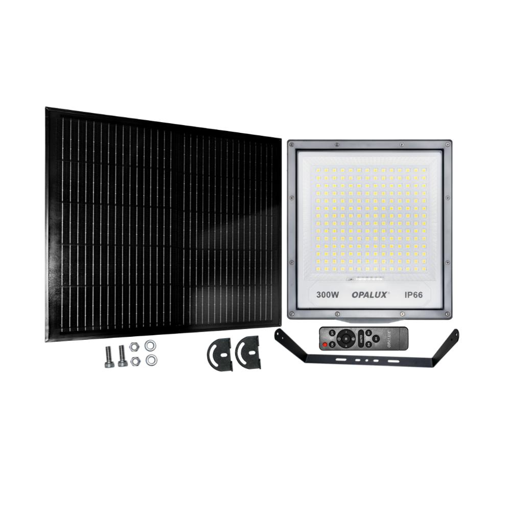 Reflector Solar LED Opalux 300W Tricolor Exterior con Control Remoto Impermeable IP65