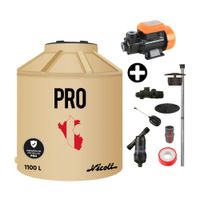 COMBO Tanque de agua Arena Pro 1100 litros + Accesorios + Electrobomba Periferica 0.50 Hp Pro