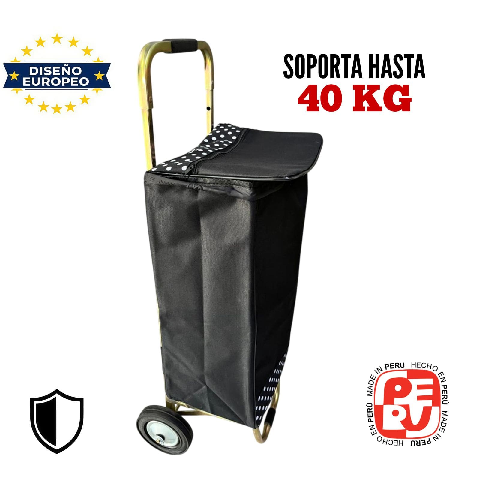 Carrito de mercado plegable -Euro Coche PRO con Bolso