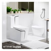 Inodoro One Piece Minimalista Hank Cuadrado Blanco Stone