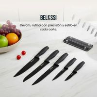 Set de Cuchillos Belessi 5PZS + Organizador Acrílico BLSC013