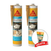 Pack Silicona Antihongo para baños y cocinas Sika Sanisil Beige 280ml