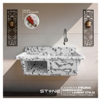 COMBO LAVARROPA STBL8045 MARMOLEADO + LLAVE LAURENT STW-01 STONE + DESAGÜE C/TRAMPA CORRUGADA