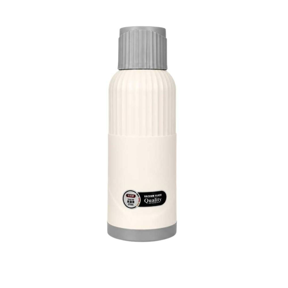 Termo 2 litros con interior de vidrio y exterior plástico BEIGE