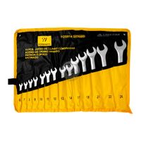 Juego 14 piezas enrollable Llave mixta 6-24mm Acero Satinado Ferrawyy