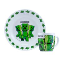 Vajilla infantil Minecraft 2Pz Scool Plato  taza Ceramica 704879