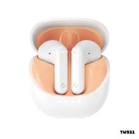 AUDIFONOS BLUETOOTH HAVIT TW931 MINI SIZE - BLANCO Y NARANJA