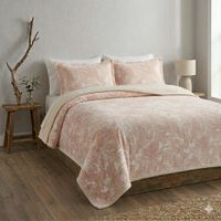 Manta Terciopelo con Sherpa y Fundas de Almohada Beige
