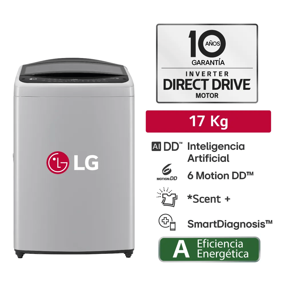 Lavadora Automática 17kg Silver LG WT17DV6T