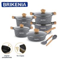 Juego De Ollas Brikenia 10 Piezas Revestimiento antiadherente Color Aleatorio