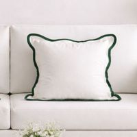 Cojín Velvet Borde con ondas Verde 40x40cm