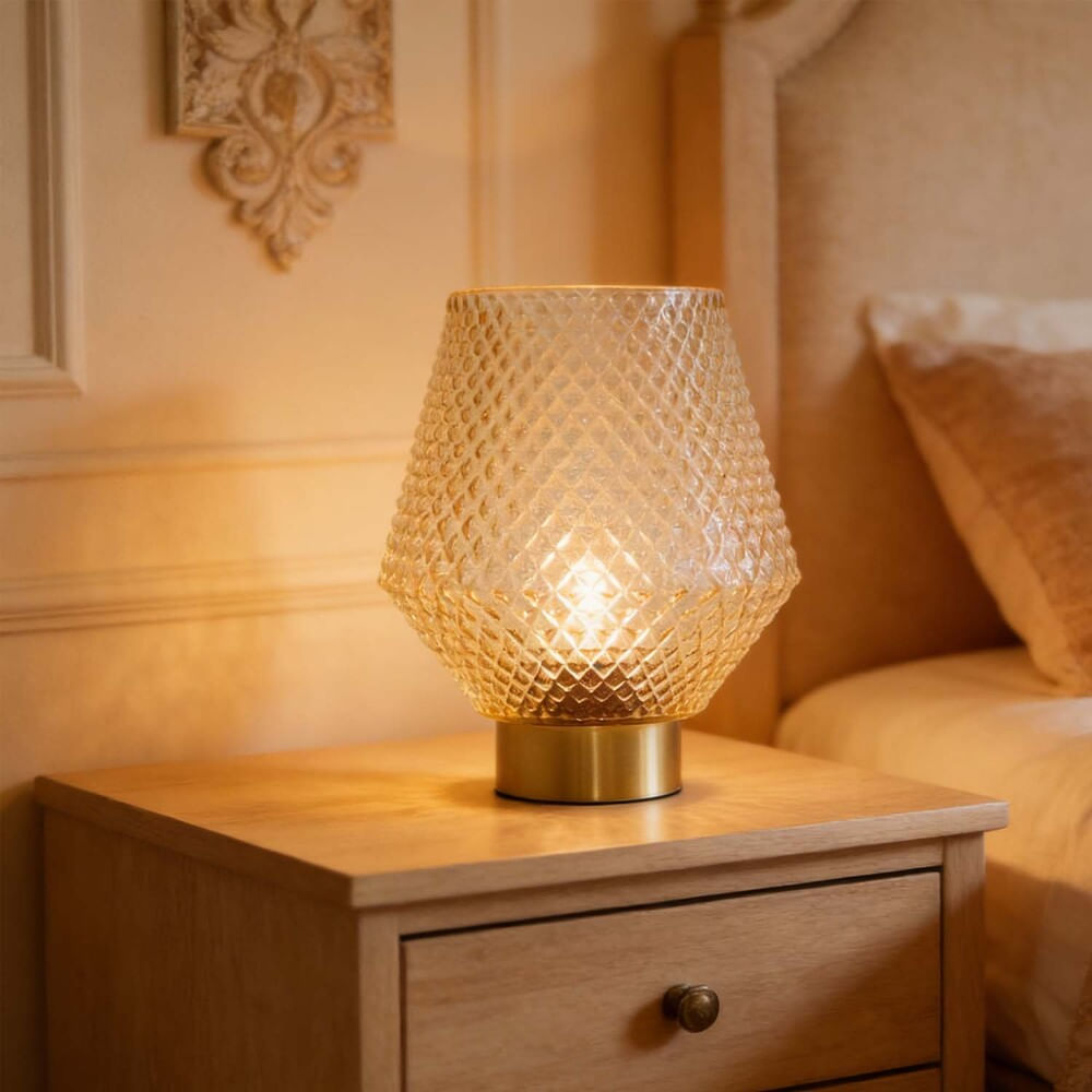 Lámpara decorativa con textura Bruma Dorada 26cm