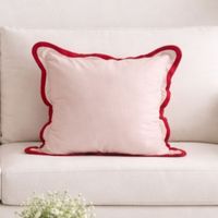 Cojín Velvet Borde con ondas Rojo 40x40cm