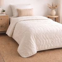Cubrecama Textura Suave 1.5 plazas Gris Claro