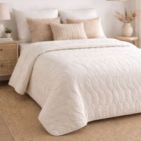 Cubrecama Textura Suave 2 plazas Gris Claro
