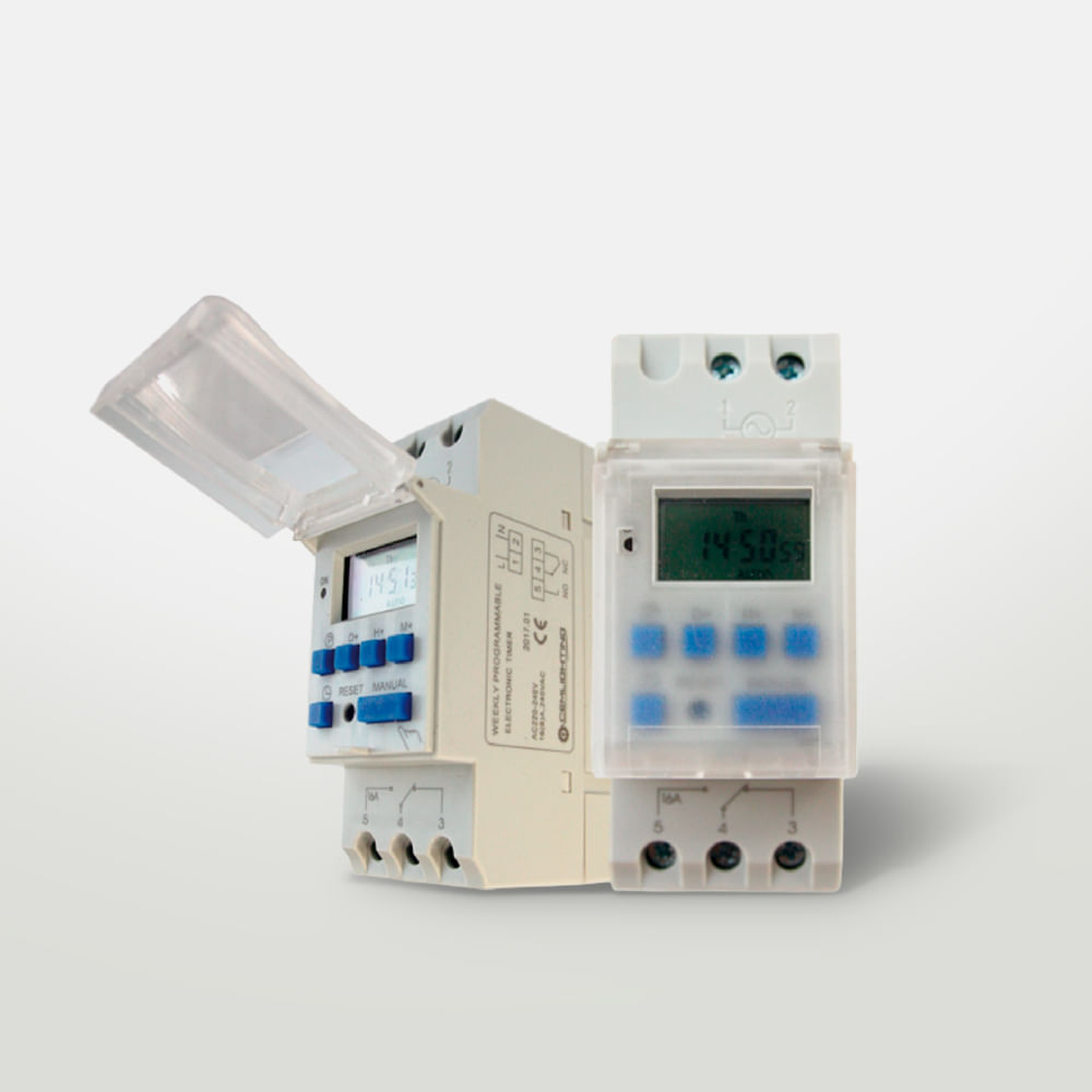 Timer Digital Programable 16A para Riel DIN  Temporizador Horario Eléctrico