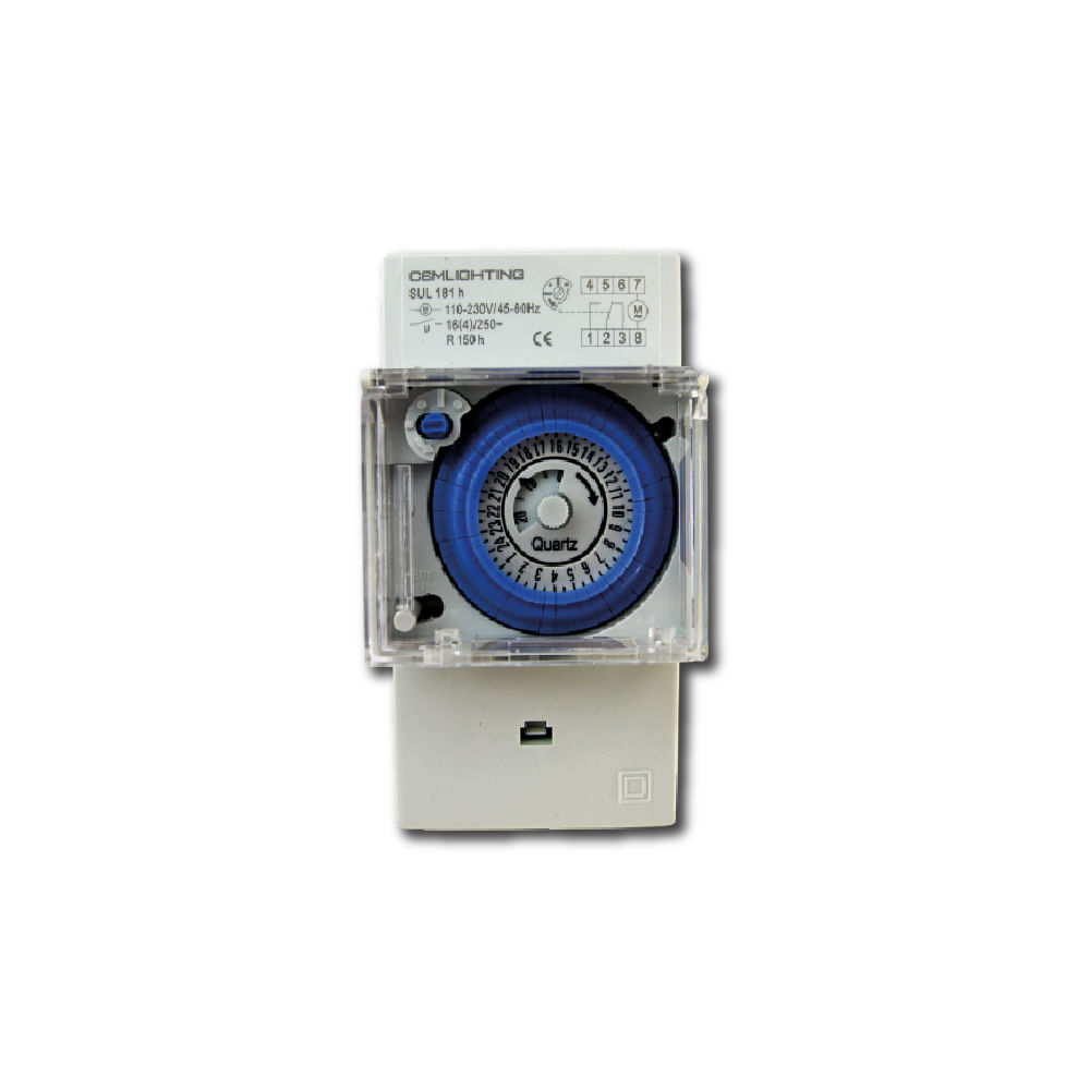 Timer Analógico Programable 16A para Riel DIN Temporizador Mecánico