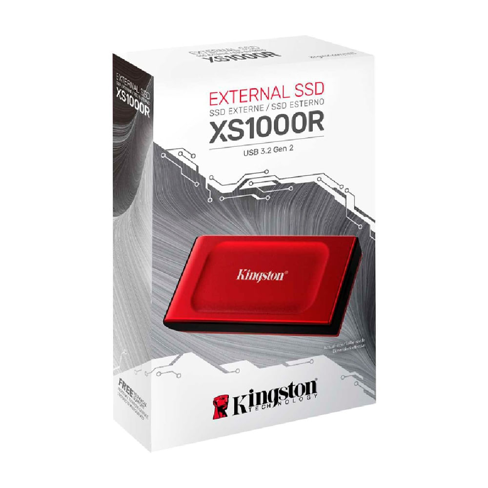 Disco duro externo SSD Kingston XS1000R 1TB USB 3.2 Rojo