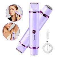 Depiladora Mujer 2 En 1 Recargable USB Facial Bikini Sin Dolor Morado