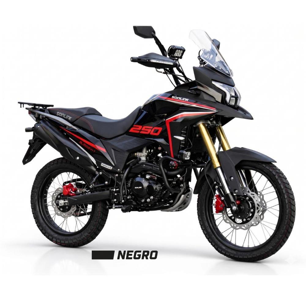 Moto Sonlink SL250-GY7 Adventure 250cc Negra - 6 Velocidades, Motor 15.4 HP