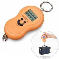 Balanza Electrónica Digital de Mano Hasta 50kg Multiusos Báscula Maleta de Viaje Naranja