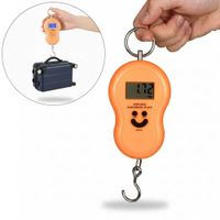 Balanza Electrónica Digital de Mano Hasta 50kg Multiusos Báscula Maleta de Viaje Naranja