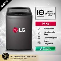 Lavadora LG 19 Kg TurboDrum Carga Superior Negro  WT19BVTB