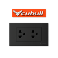 CAJA DE 5 TOMACORRIENTE UNIVERSAL DOBLE EMPOTRABLE NEGRO MATE