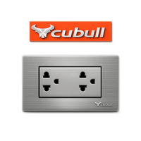 CAJA DE 10 TOMACORRIENTE UNIVERSAL DOBLE EMPOTRABLE PLATEADO