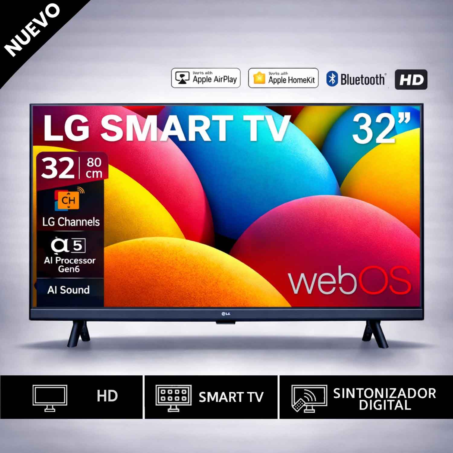 Smart TV LG 32 Pulg HD con webOS y AI ThinQ 32LR600BPSC