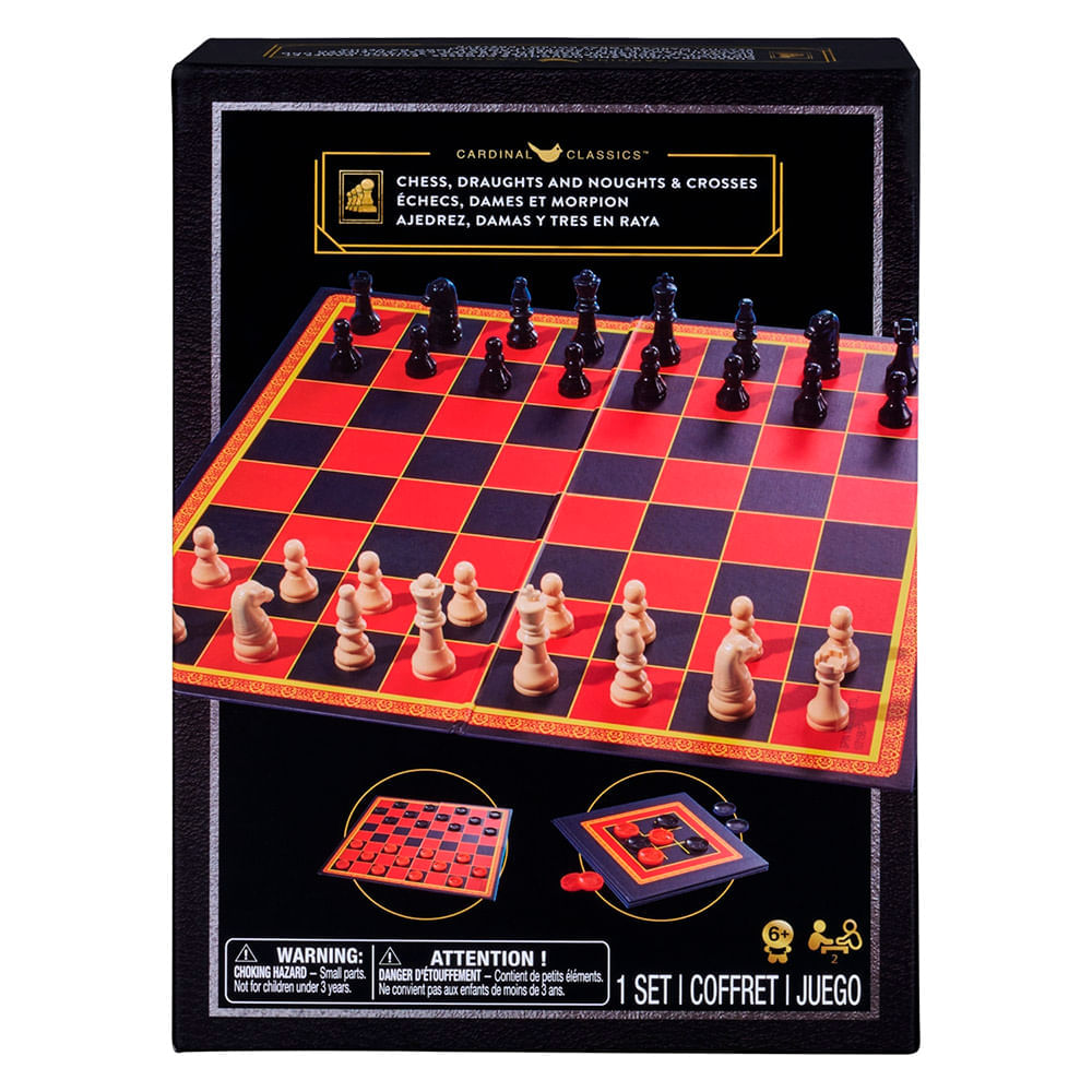 Juego de Mesa SPIN MASTER Ajedrez Damas y 3 en Raya