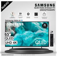 Televisor Samsung 65 Pulg.  QLED Smart UHD 4K Vision Ai QN65Q7FAAGXPE -  Modelo Nuevo