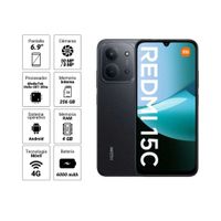 Celular Xiaomi Redmi 15C 4GB 256GB Negro Medianoche - Cámara 50MP