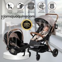 Coche Maleta de Paseo KIBO PLUS con Porta bebé Edición Exclusiva Beige