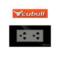 CAJA DE 5 TOMACORRIENTE UNIVERSAL DOBLE EMPOTRABLE NEGRO ESPEJO