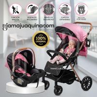 Coche Maleta de Paseo KIBO PLUS con Porta bebé Edición Exclusiva Pink