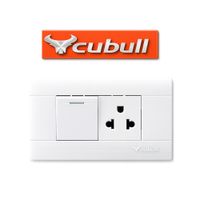 CAJA DE 5 TOMACORRIENTE Y INTERRUPTOR EMPOTRABLE BLANCO