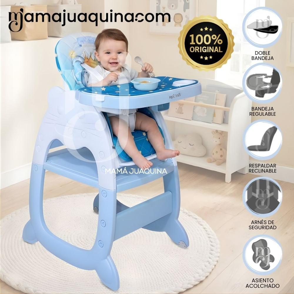 Silla de Comer de Lujo FIRST KITTY Edición Exclusiva Light Blue