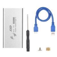 Adaptador Convertidor Case SSD Mini M.2 Ngff Sata a USB 3.0 Plata