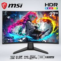 MONITOR GAMER CURVO MAG 274CF X24 FUL HD 27''  rapid VA 240hz 0.5ms HDR 1500R AI VISION