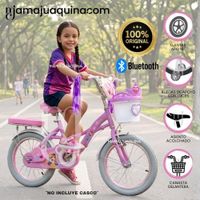 Bicicleta Campera para Niña Aro 16 NERY II con Canasta Light Pink