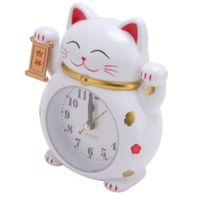 Reloj Despertador Gato Suerte Decoración Japonesa Quartz Escritorio Habitación