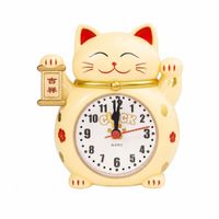 Reloj Despertador Gato Suerte Decoración Japonesa Quartz Escritorio Habitación
