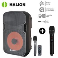 Promo Parlante Profesional Halion AC PHA 15K + Micrófono Inalámbrico Baretone WM 2401
