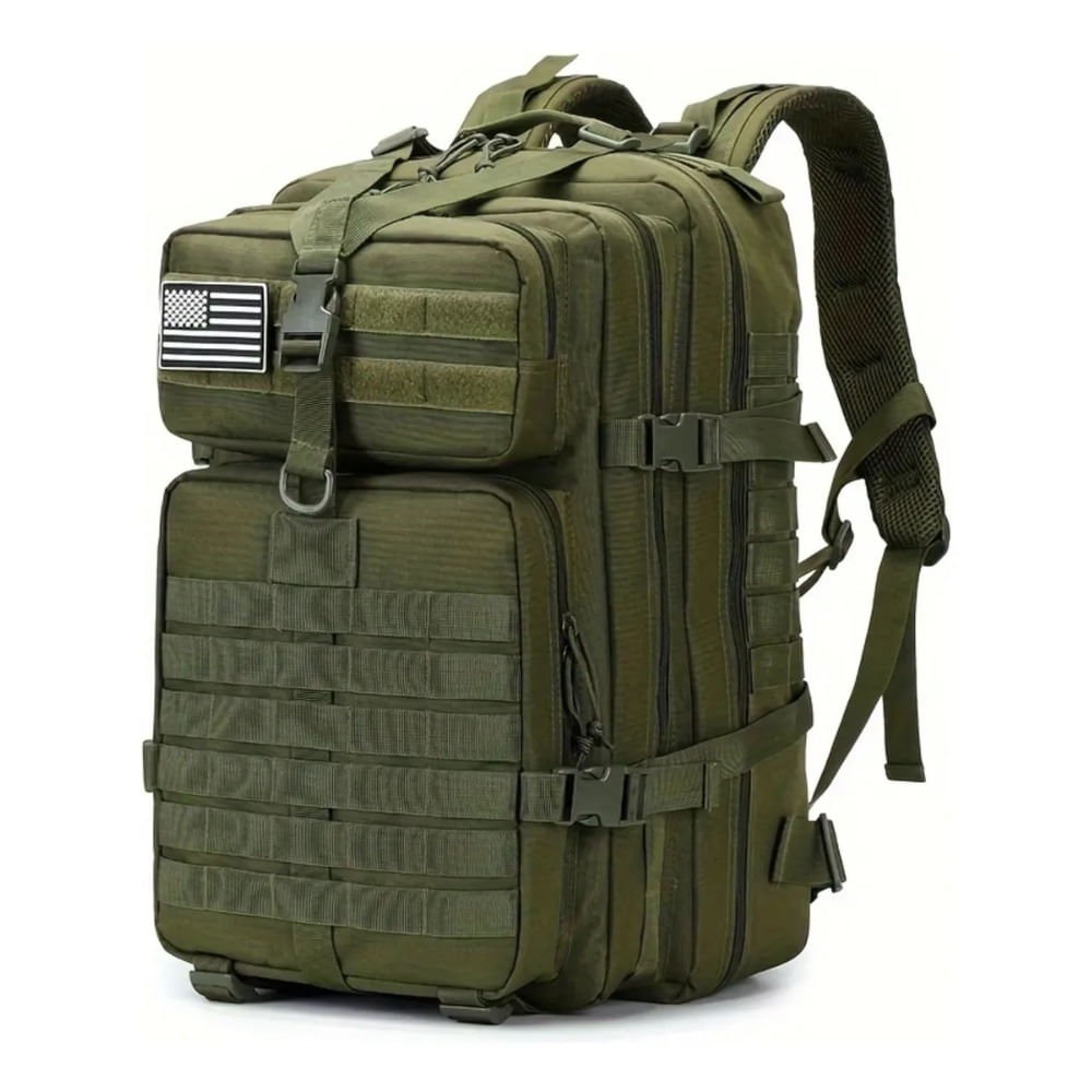 Mochila Hombre Militar Impermeable Laptop Audio Verde