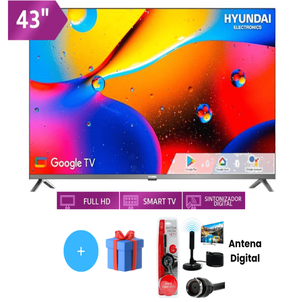 TELEVISOR SMART TV HYUNDAI QLED 43 HYLED4326QG MAS Antena Digital