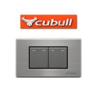 CAJA DE 10 INTERRUPTOR DOBLE EMPOTRABLE PLATEADO