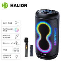 Parlante Torre Halion HA-846 02 Boufer 8"" Salsa Bluetooth USB TWS con Micrófono